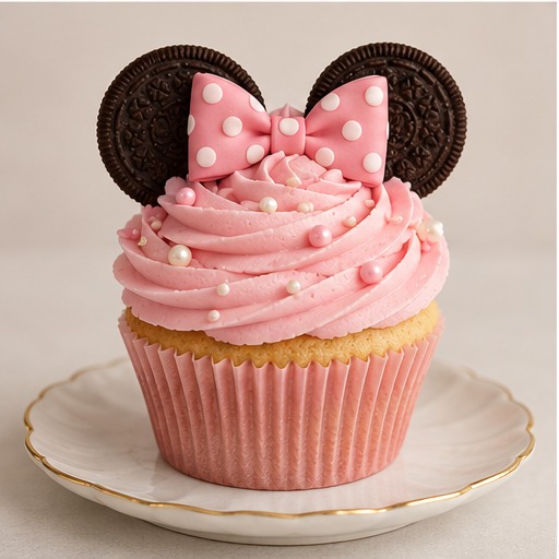 Cupcake con orejitas y moño